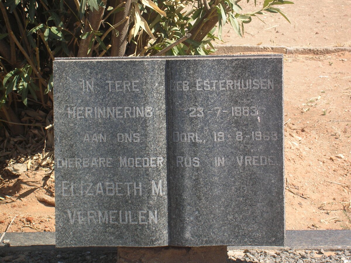 VERMEULEN Elizabeth M. nee ESTERHUISEN 1883-1968