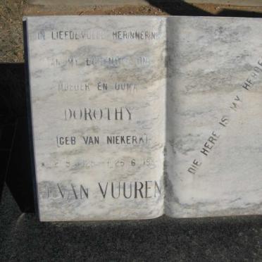 VUUREN Dorothy, J. van nee VAN NIEKERK 1929-198?