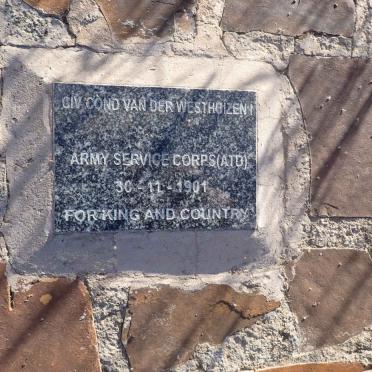 WESTHUIZEN , van der -1901