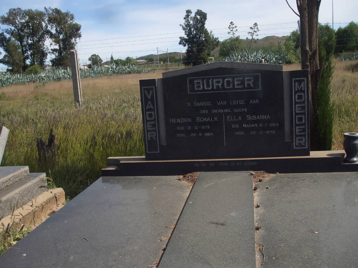 BURGER Hendrik Schalk 1879-1964 &amp; Ella Susanna MARAIS 1884-1973