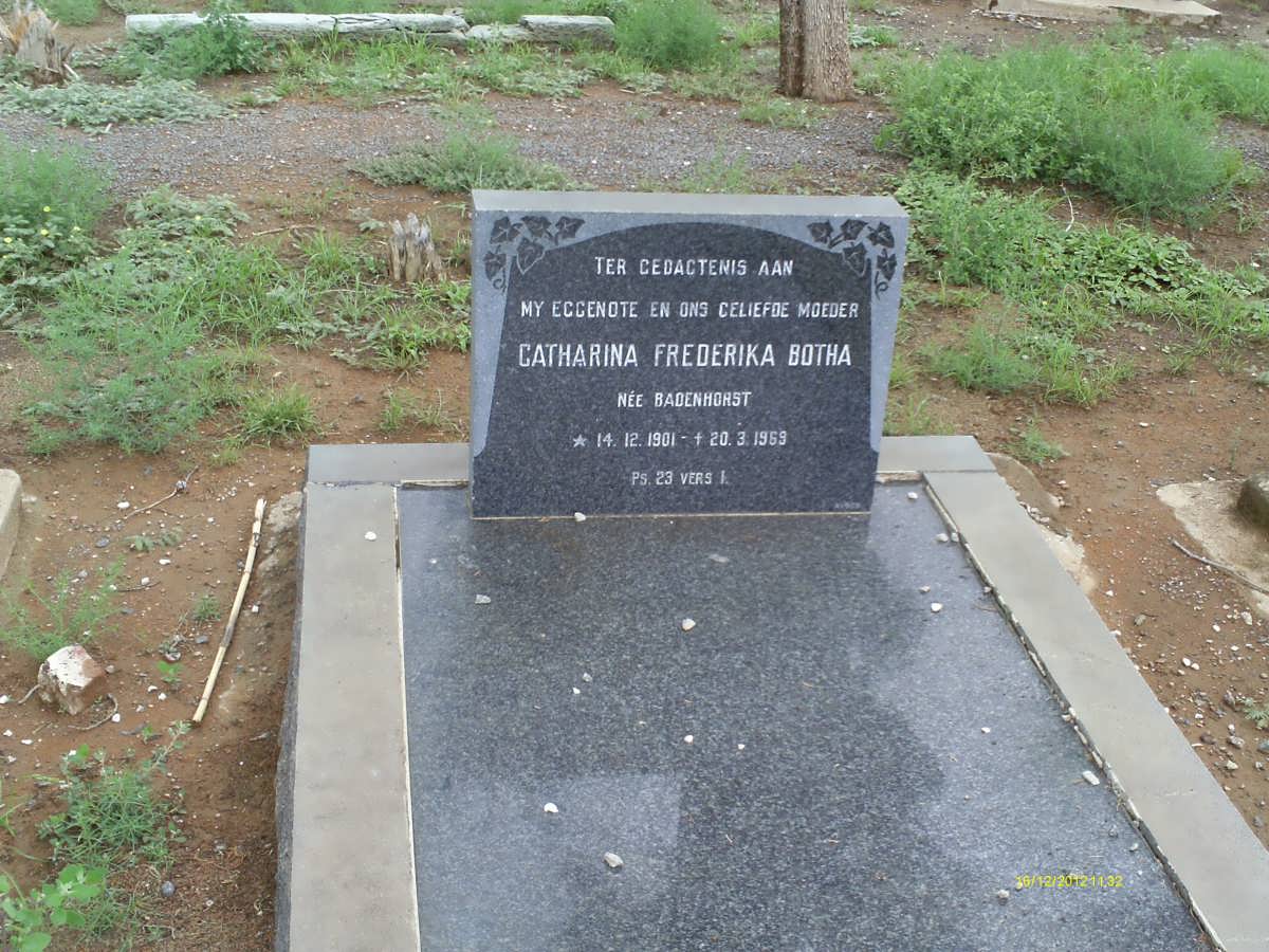 BOTHA Catharina Frederika geb BADENHORST 1901-1969