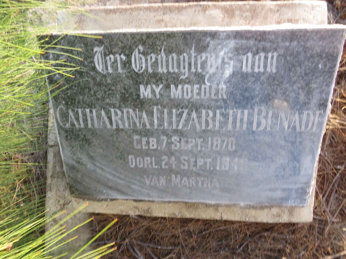 BENADE Catharina Elizabeth 1870-1940