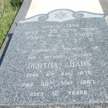 BARS Bertha 1876-1967