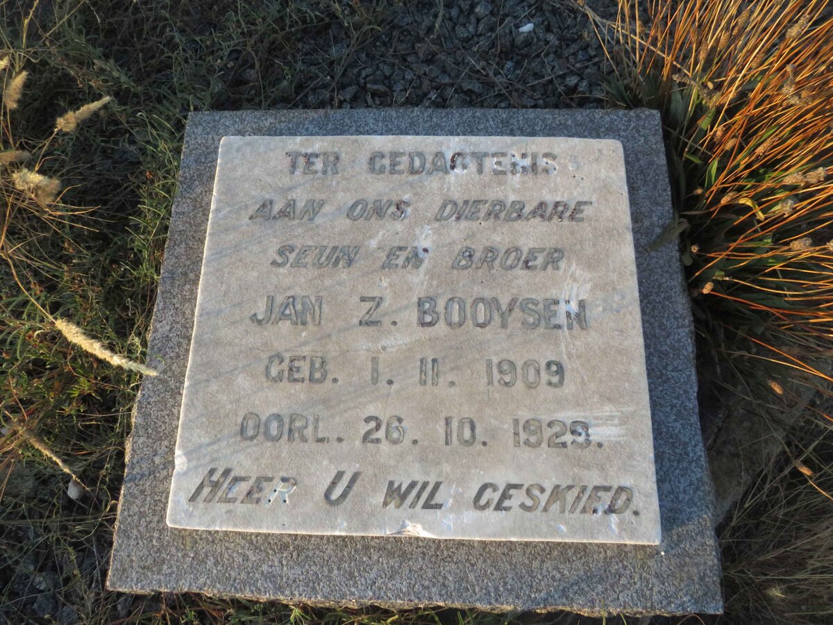 BOOYSEN Jan Z. 1909-1929