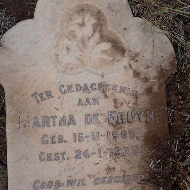 BRUYN Martha, de 1903-1922