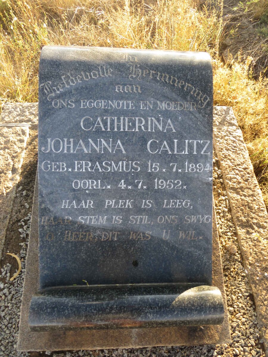 CALITZ Catherina Johanna nee ERASMUS 1894-1952