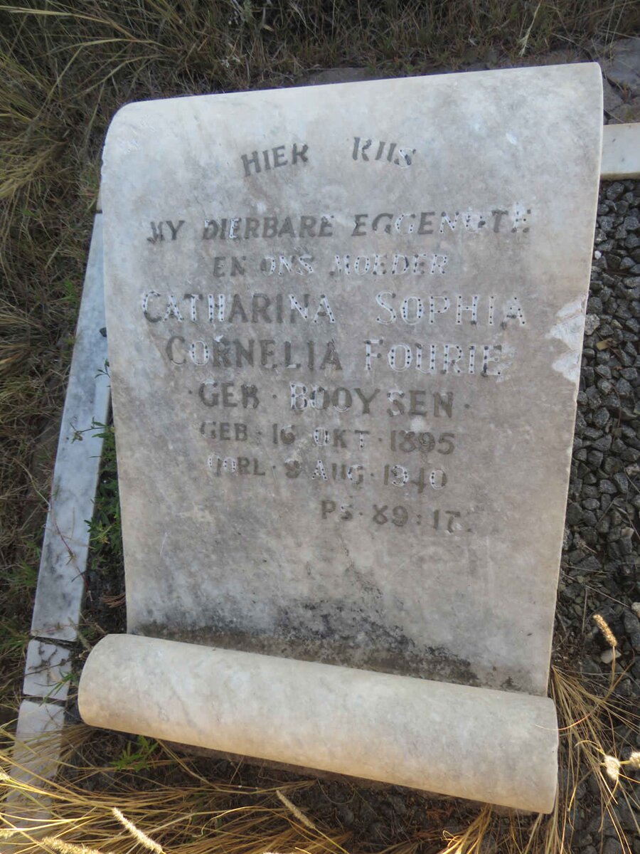 FOURIE Catharina Sophia Cornelia nee BOOYSEN 1895-1940