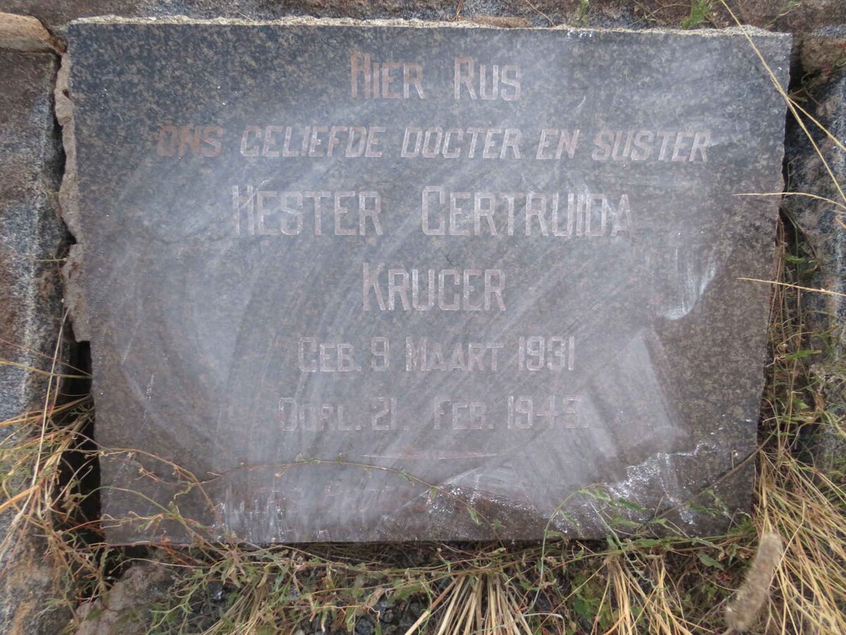 KRUGER Hester Gertruida 1931-1949
