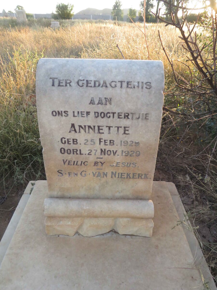 NIEKERK Annette, van 1929-1929
