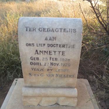 NIEKERK Annette, van 1929-1929
