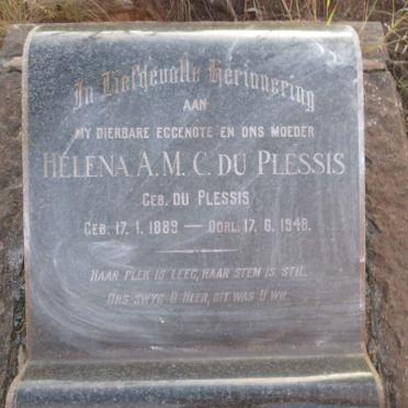 PLESSIS Helena A.M.C., du  nee DU PLESSIS 1889-1948