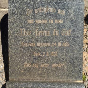 TOIT Elsie Helena, du nee VAN HEERDEN 1885-1953