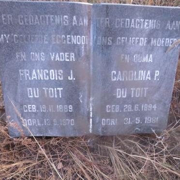 TOIT Francois J., du 1889-1970 &amp; Carolina P. 1894-1981