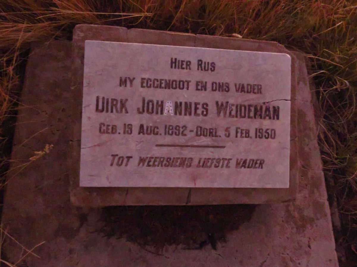 WEIDEMAN Dirk Johannes 1892-1950
