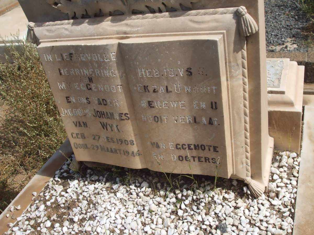 WYK Jacobus Johannes, van 1908-1946