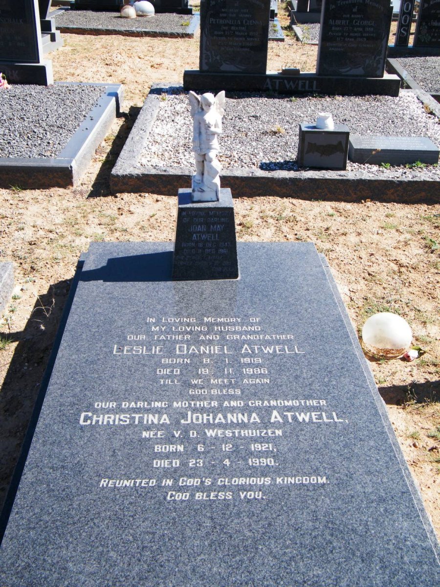 ATWELL Leslie Daniël 1919-1986 &amp; Christina Johanna V.D. WESTHUIZEN 1921-1990 :: ATWELL Joan May 191?-1961