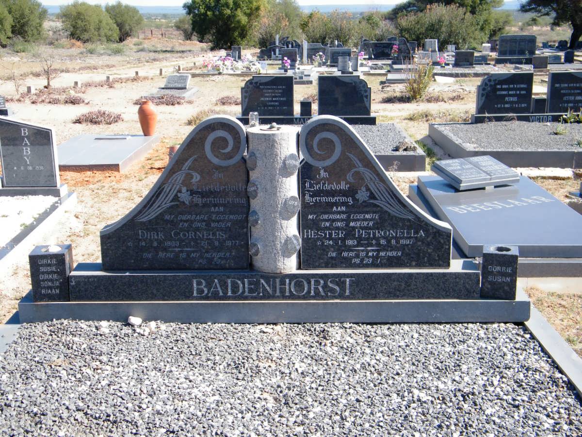 BADENHORST Dirk Cornelis 1903-1977 &amp; Hester Petronella 1913-1997