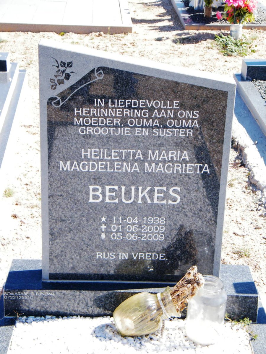 BEUKES Heiletta Maria Magdelena Magrieta 1938-2009
