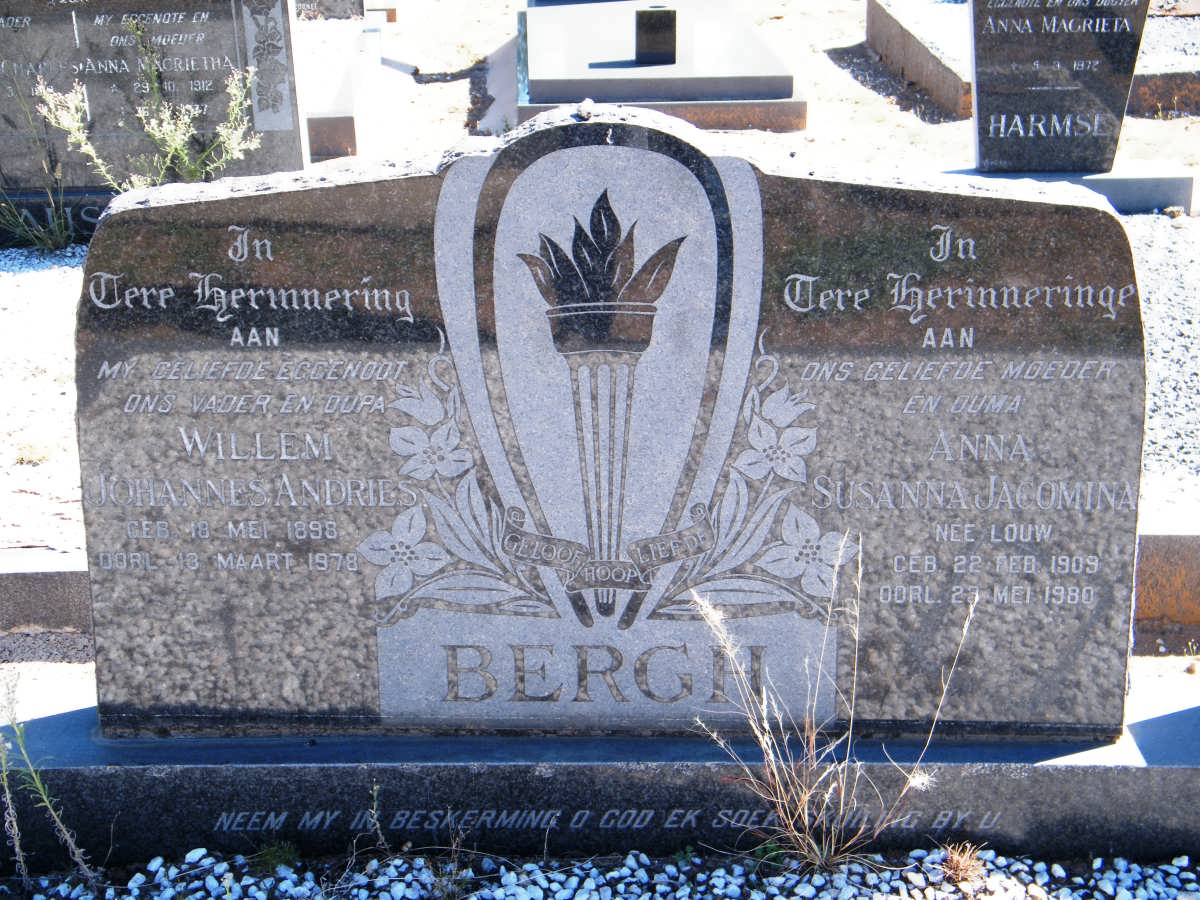 BERGH Willem Johannes Andries 1898-1978 &amp; Anna Susanna Jacomina LOUW 1909-1980