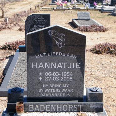 BADENHORST Hannatjie 1954-2005