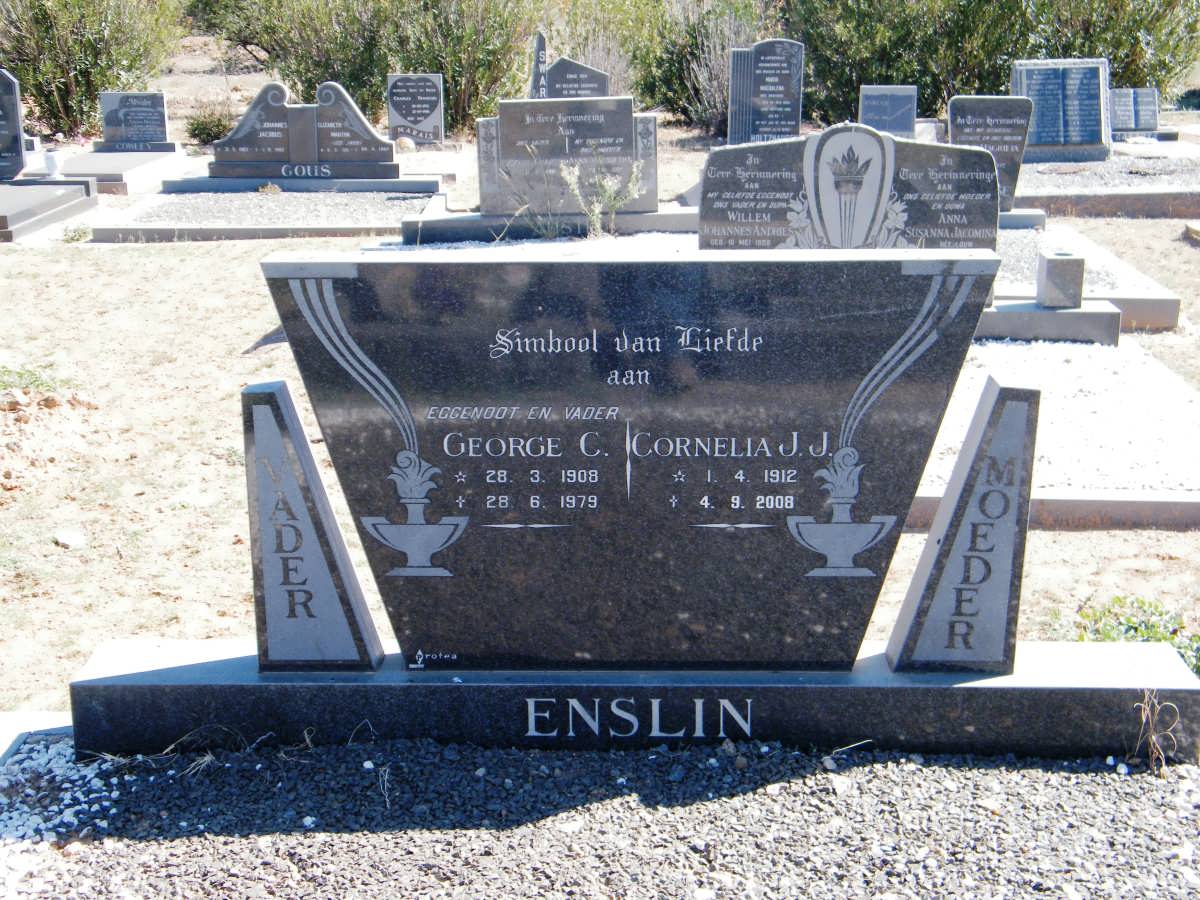 ENSLIN George C. 1908-1979 &amp; Cornelia J.J. 1912-2008