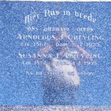 GREYLING Arnoldus Jacobs 1862-1933 &amp; Susanna Elizabeth GELDENHUYS 1877-1935