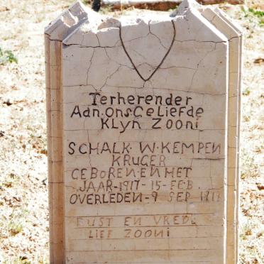 KRUGER Schalk W. Kempen 1917-1919