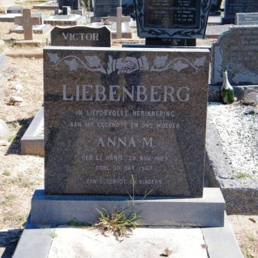 LIEBENBERG Anna M. nee LE HANIE 1889-1967