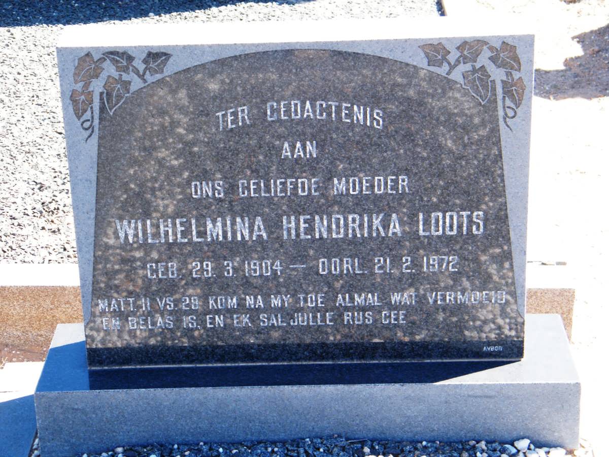 LOOTS Wilhelmina Hendrika 1904-1972
