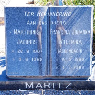 MARITZ Marthunis Jacobus 1867-1962 &amp; Francina Johanna Willemina ACHENBACH 1869-1962