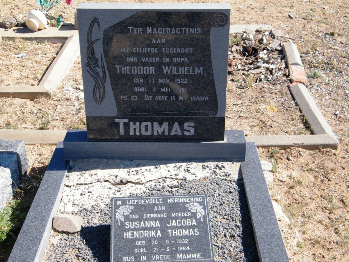 THOMAS Theodor Wilhelm 1922-1981 &amp; Susanna Jacoba Hendrika 1932-1984