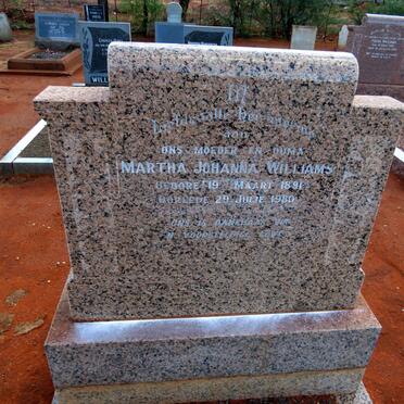WILLIAMS Martha Johanna 1891-1980