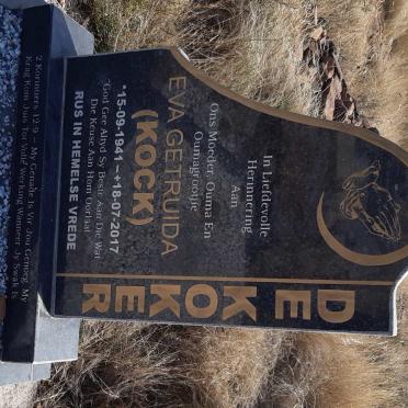 KOKER Eva Getruida, de nee KOCK 1941-2017