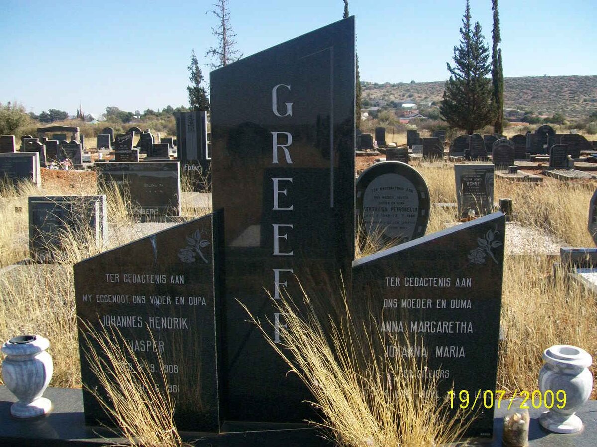 GREEFF Johannes Hendrik Jasper 1908-1981 &amp; Anna Margaretha Johanna Maria