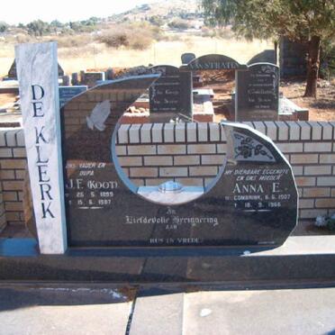 KLERK J.F, de 1899-1987 &amp; Anna E. COMBRINK 1907-1966