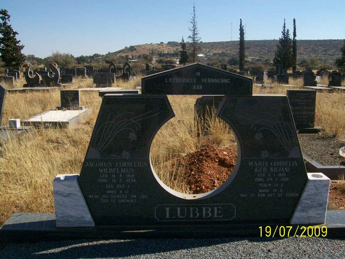 LUBBE Jacobus Cornelius Wilhelmus 1919-1996 &amp; Maria Cornelia KILIAN 1925-1988
