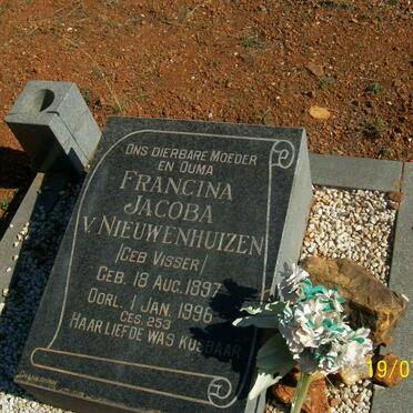 NIEUWENHUIZEN Francina Jacoba, v. nee VISSER 1897-1996