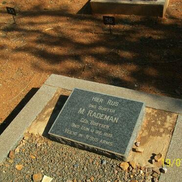 RADEMAN M. nee BOOYSEN