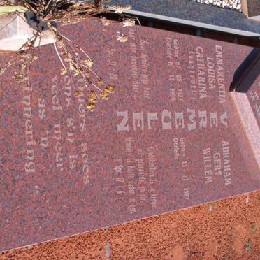VERMEULEN Abraham Gert Willem 1922- &amp; Emmarentia Louisa Catharina SWANEPOEL 1927-1999