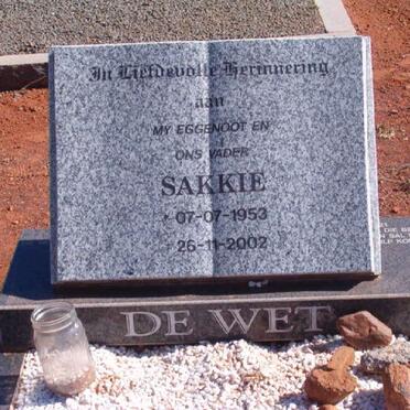 WET Sakkie, de 1953-2002