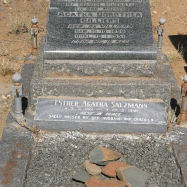 CILLIERS Agatha Dorothea nee DE VILLIERS 1896-1951 :: SALZMANN Esther Agatha 1921-1996