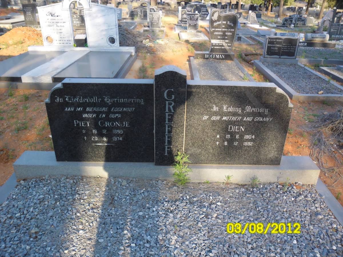 GREEFF Piet Cronje 1899-1974 &amp; Dien 1904-1982