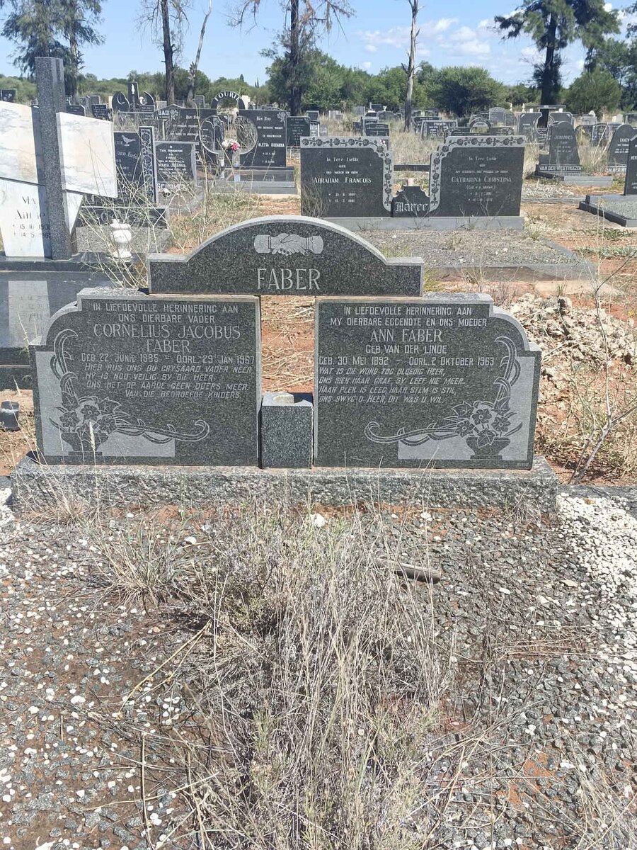 FABER Cornelius Jacobus 1885-1967 & Ann VAN DER LINDE 1892-1963