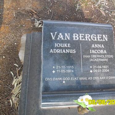 BERGEN Jouke Andrianus, van 1915-1974 &amp; Anna Jacoba ACKERMAN nee OBERHOLSTER 1921-2004