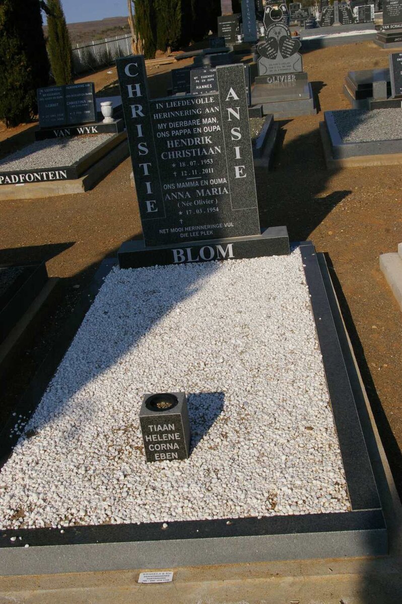 BLOM Hendrik Christiaan 1953-2011 &amp; Anna Maria OLIVIER 1954-