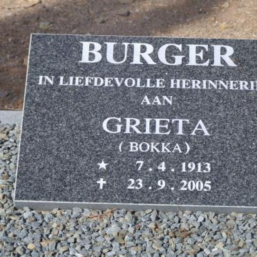 BURGER Grieta 1913-2005