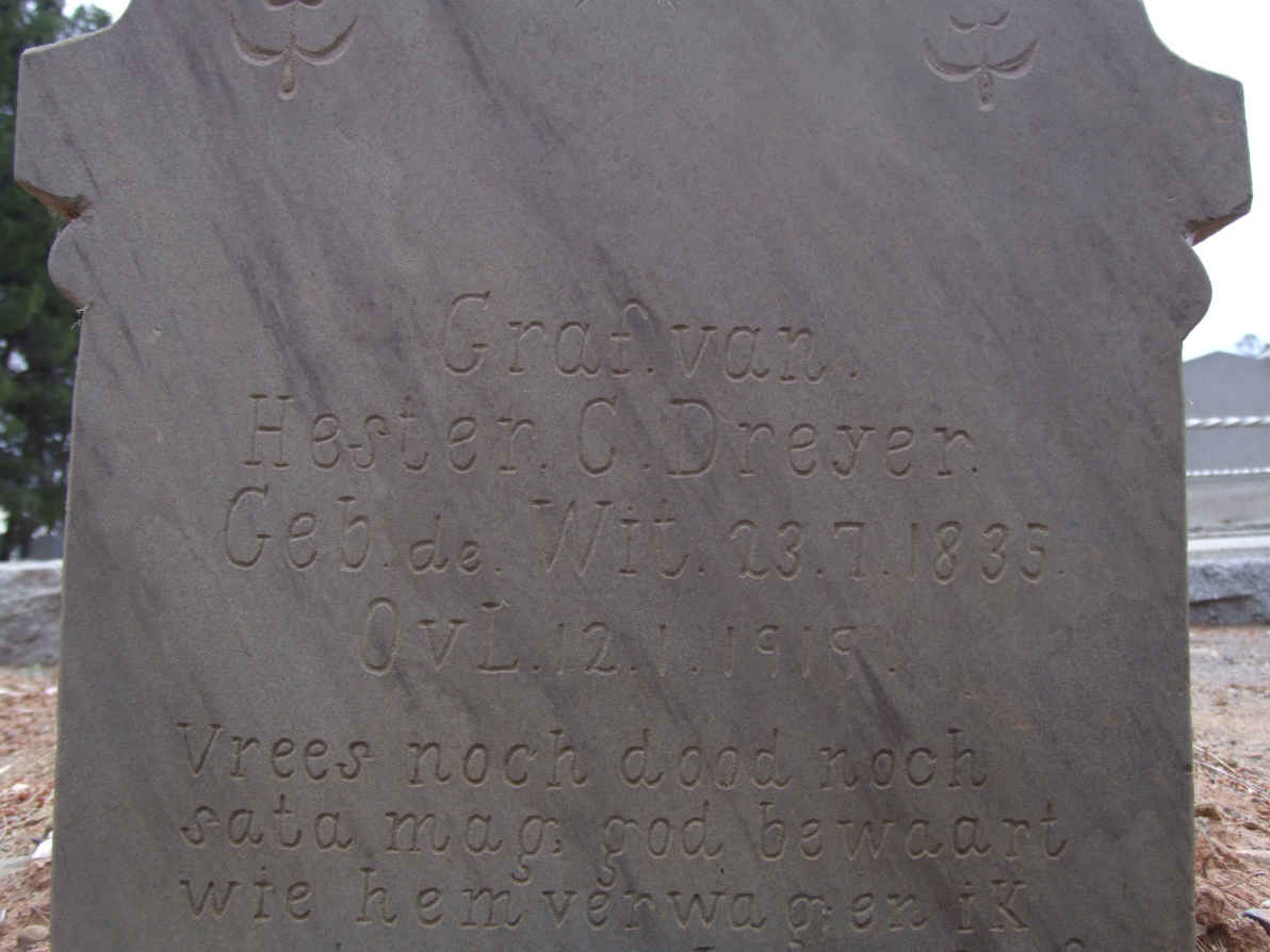 DREYER Hester nee DE WIT 1835-1919