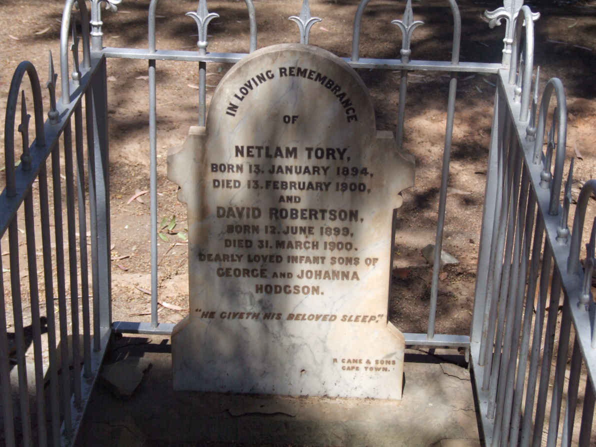 HODGSON Netlam Tory 1894-1900 :: HODGSON David ROBERTSON 1899-1900