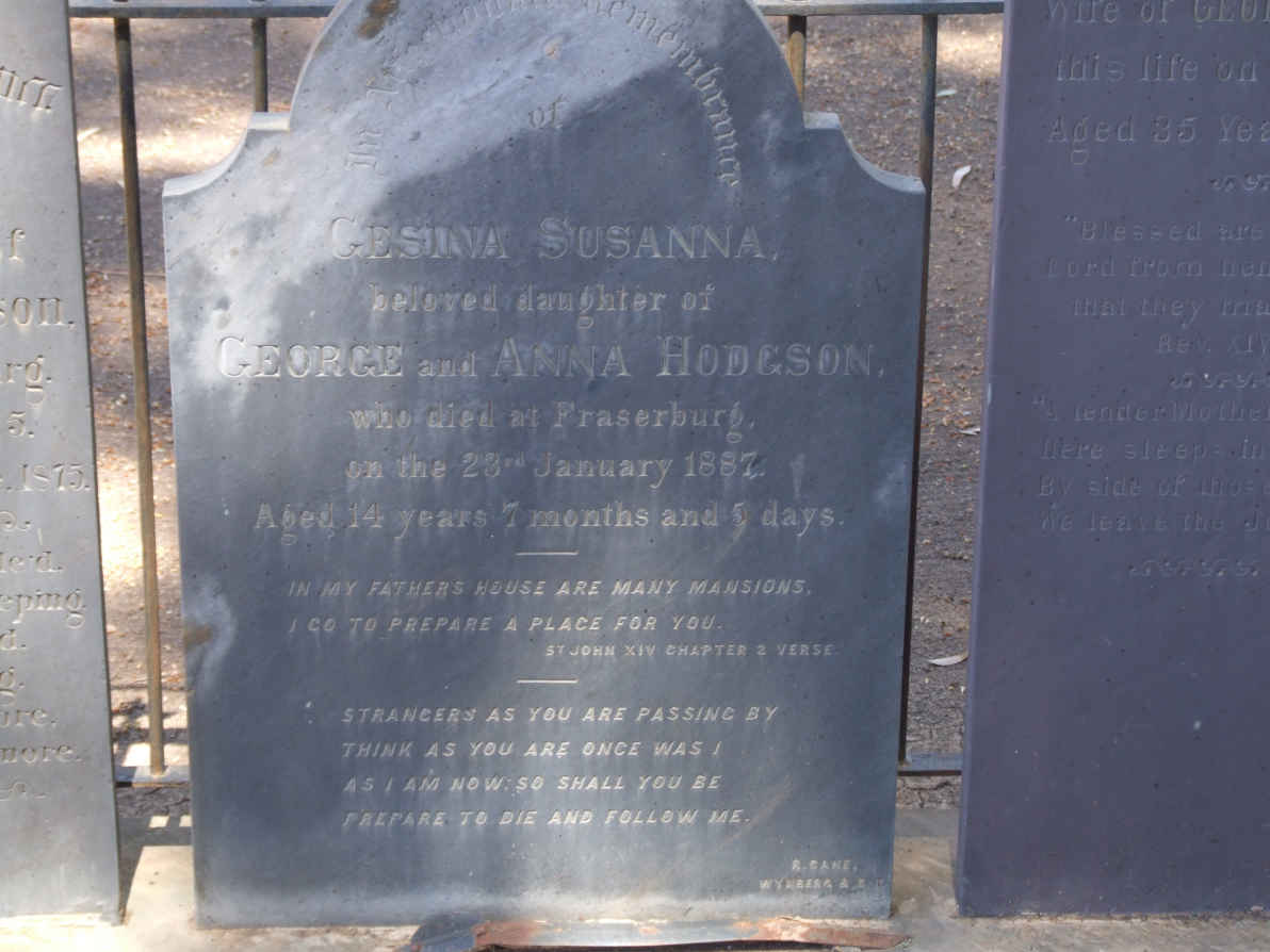 HODGSON Gesina Susanna  -1887