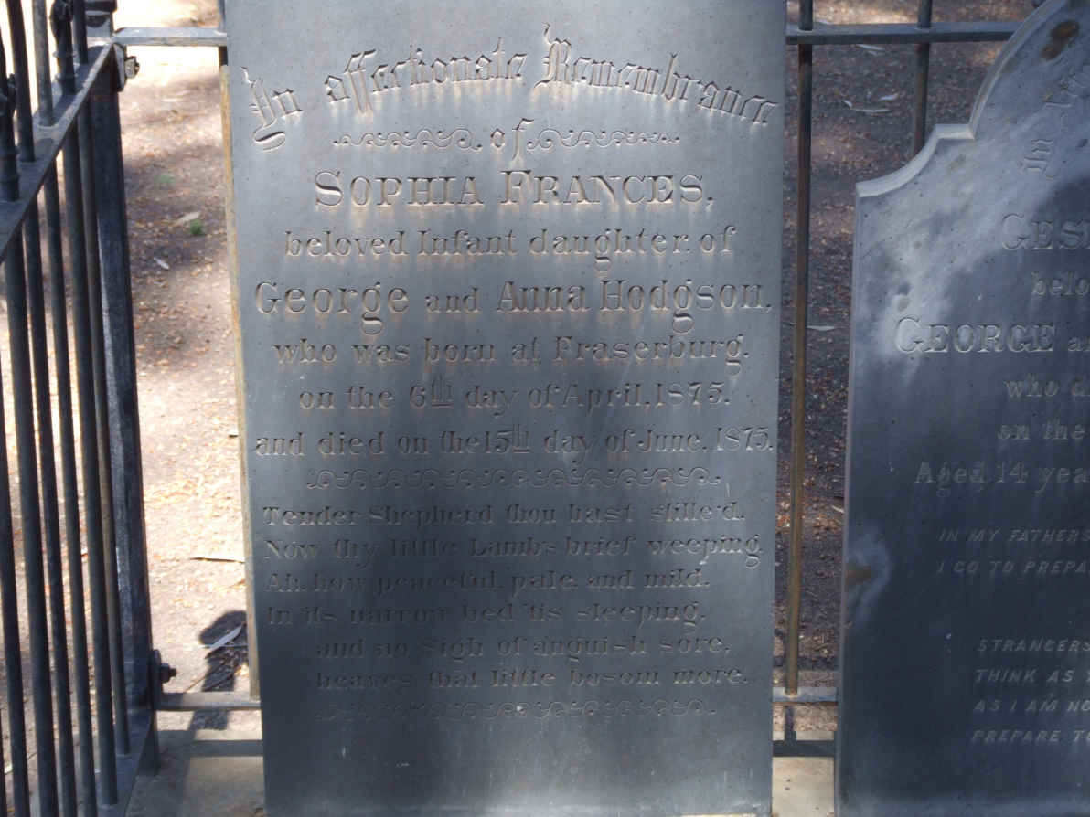 HODGSON Sophia Frances  1875-1875